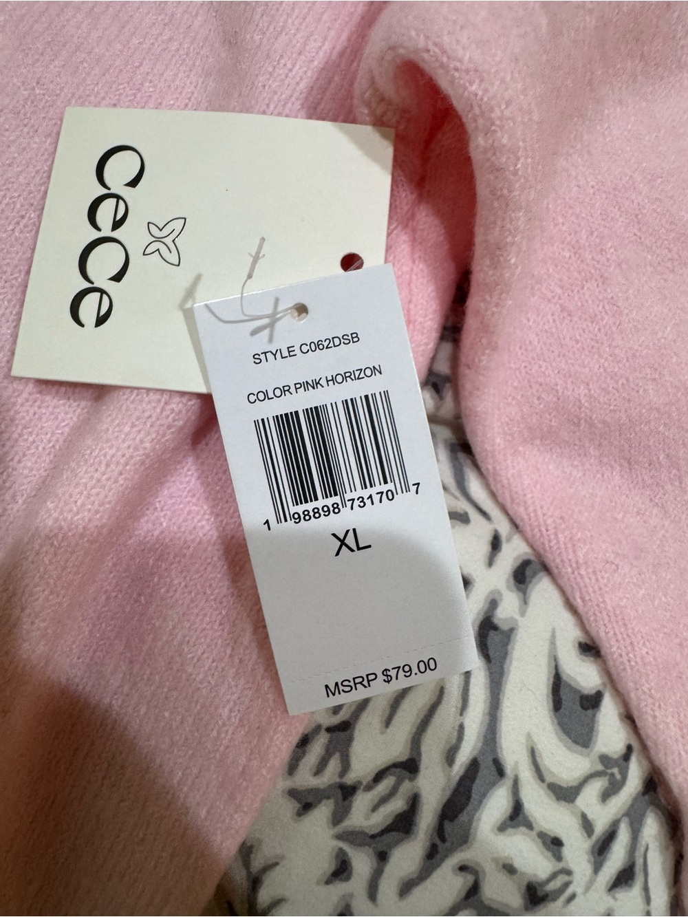 Pink Rhinestone Bow faux Cashmere ySweater size XL - Picture 4 of 10